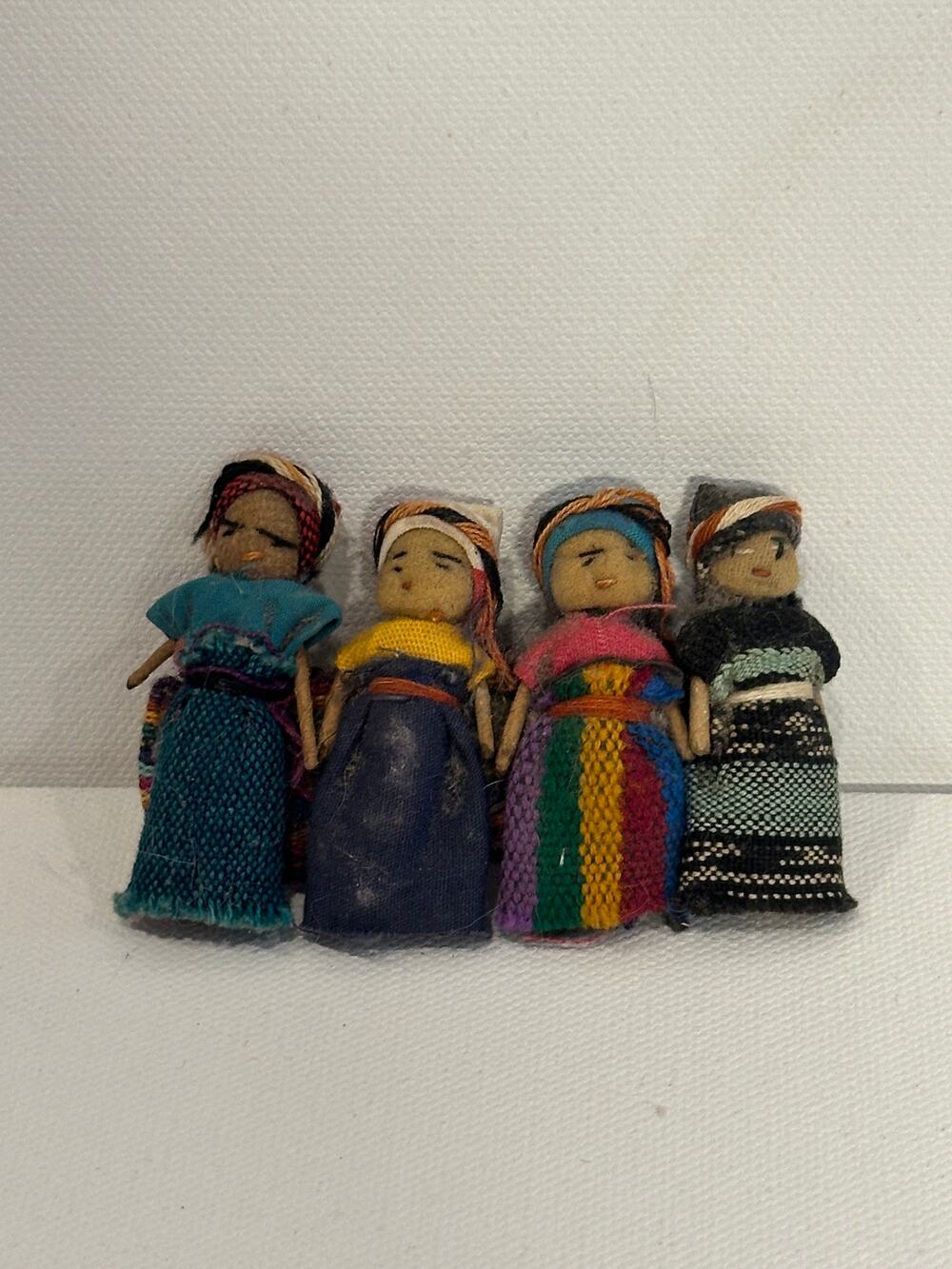 Vintage Guatemalan Worry Doll Hair Barrette Handwoven Folk Art Clip 3.5"